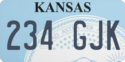 KS license plate 234GJK