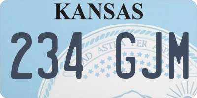 KS license plate 234GJM