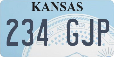 KS license plate 234GJP