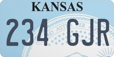 KS license plate 234GJR