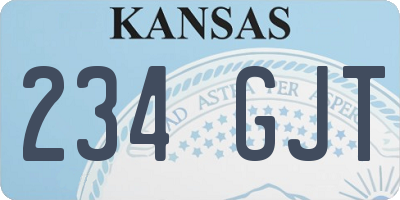 KS license plate 234GJT