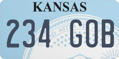 KS license plate 234GOB