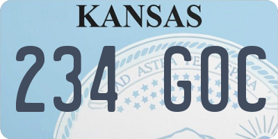 KS license plate 234GOC