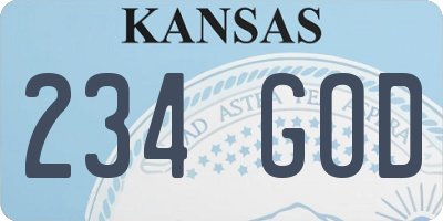 KS license plate 234GOD