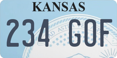 KS license plate 234GOF