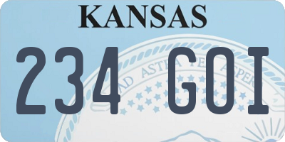 KS license plate 234GOI