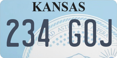 KS license plate 234GOJ