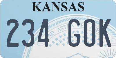 KS license plate 234GOK