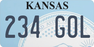 KS license plate 234GOL