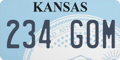 KS license plate 234GOM