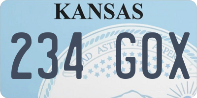 KS license plate 234GOX