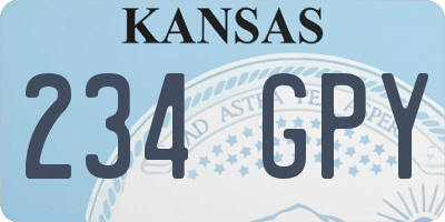 KS license plate 234GPY