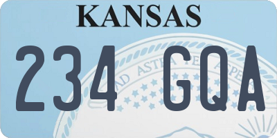 KS license plate 234GQA