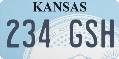 KS license plate 234GSH
