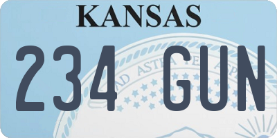 KS license plate 234GUN