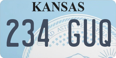KS license plate 234GUQ