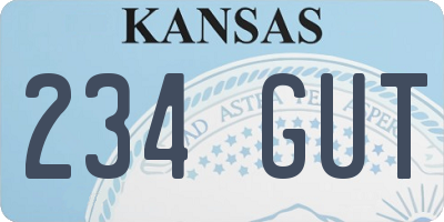 KS license plate 234GUT
