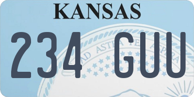 KS license plate 234GUU