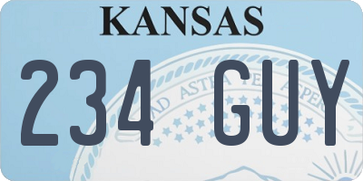 KS license plate 234GUY
