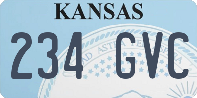 KS license plate 234GVC