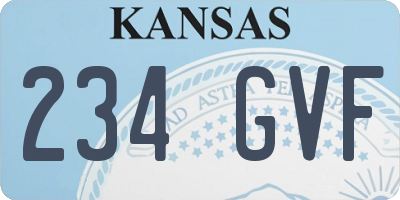 KS license plate 234GVF