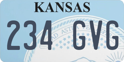 KS license plate 234GVG