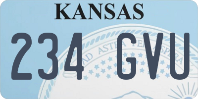 KS license plate 234GVU
