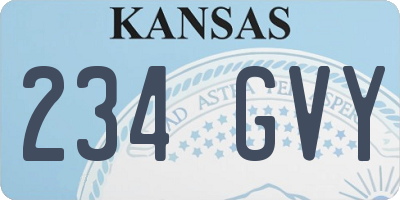 KS license plate 234GVY