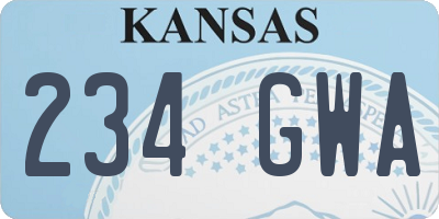 KS license plate 234GWA