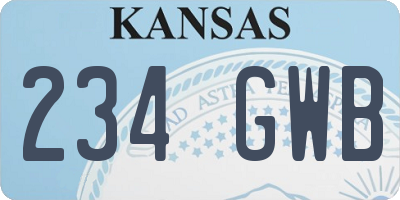 KS license plate 234GWB