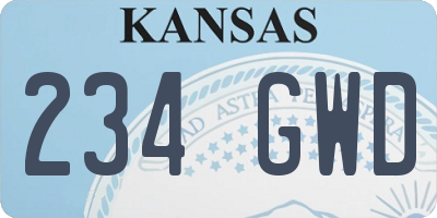KS license plate 234GWD