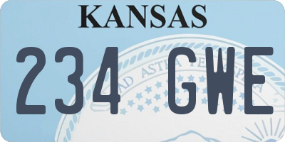 KS license plate 234GWE