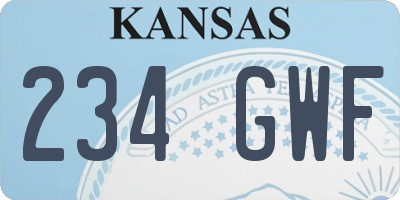 KS license plate 234GWF
