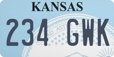 KS license plate 234GWK