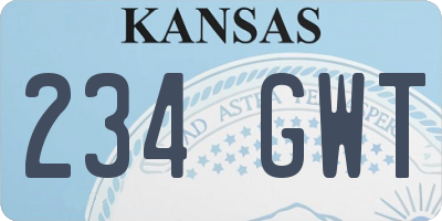 KS license plate 234GWT