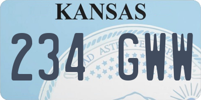 KS license plate 234GWW