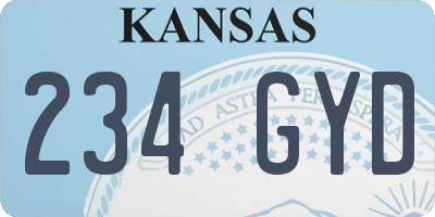 KS license plate 234GYD