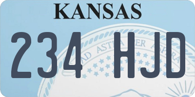 KS license plate 234HJD