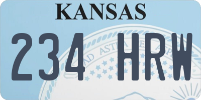 KS license plate 234HRW