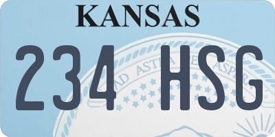 KS license plate 234HSG