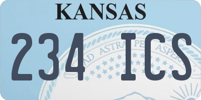 KS license plate 234ICS