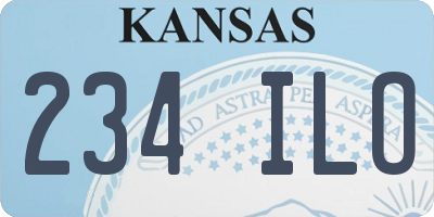 KS license plate 234ILO