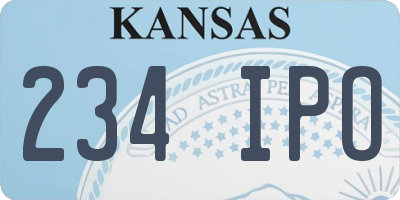 KS license plate 234IPO
