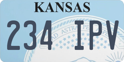 KS license plate 234IPV
