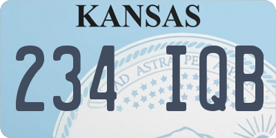 KS license plate 234IQB