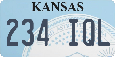 KS license plate 234IQL