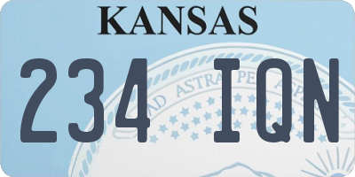 KS license plate 234IQN