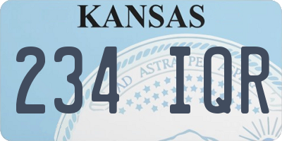 KS license plate 234IQR