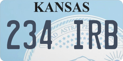 KS license plate 234IRB