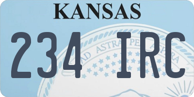 KS license plate 234IRC